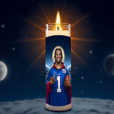 Malik Nabers prayer candle, designed by Pray To The Stars
